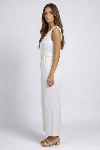 Jumpsuit CHARLIE crossover neckline with belt