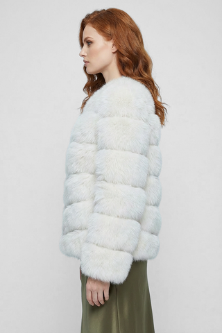 RENNES faux fur coat with hooks