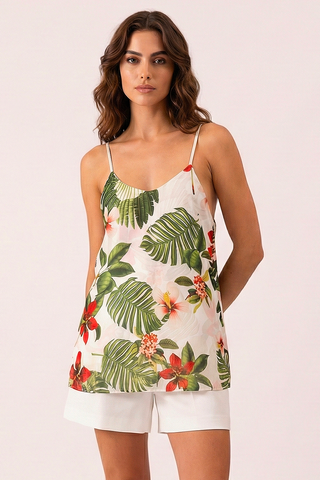 Top VALENTINE stampa tropicale