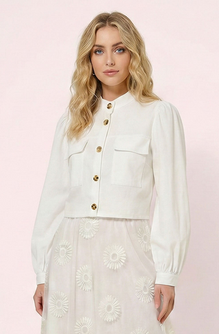 Camicia JOLE crop m/l scollo coreana