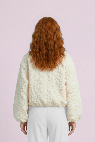 OPHELIE Oversized Jacket with zipper and embossed fabric