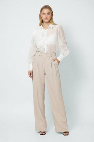 Camicia BREST m/l con applicazione fiore in tulle