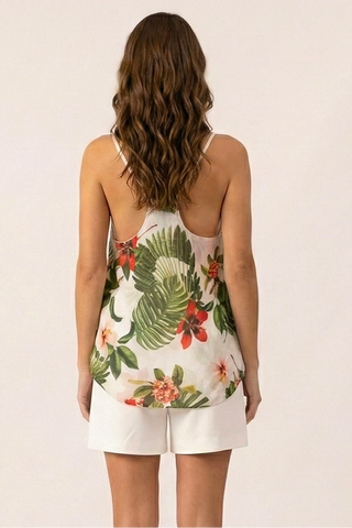 Top VALENTINE stampa tropicale