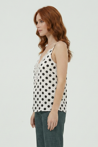 Polka dot COLETTE top with lace