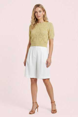 LAVINIA sweater with perforated heart patterns