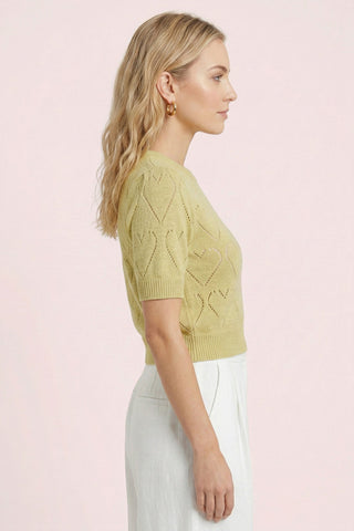 LAVINIA sweater with perforated heart patterns