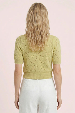 LAVINIA sweater with perforated heart patterns