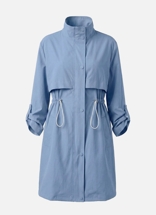 DOYET waterproof trench coat with drawstring waist and zip fastening