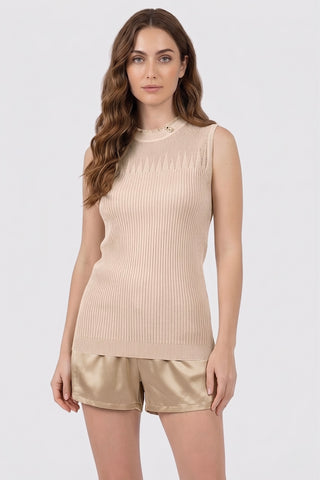 Maglia in viscosa CLEMENCE giromanica con inserto in tulle - immagine 3