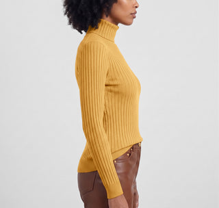 VOGUE high neck ribbed long-sleeved top