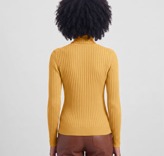 VOGUE high neck ribbed long-sleeved top