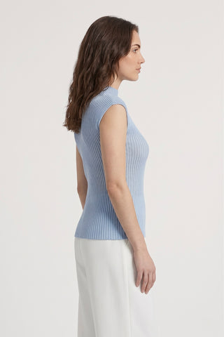Maglia m/m JUDITH a coste larghe in tessuto lurex misto viscosa - immagine 4