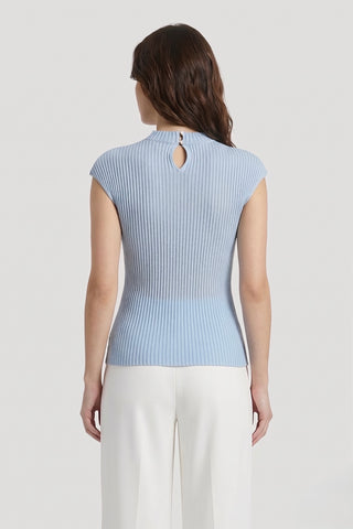 Maglia m/m JUDITH a coste larghe in tessuto lurex misto viscosa - immagine 5