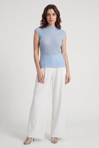 Maglia m/m JUDITH a coste larghe in tessuto lurex misto viscosa - immagine 6