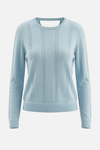 Maglia m/l WINONA a righe traforate in viscosa - immagine 2