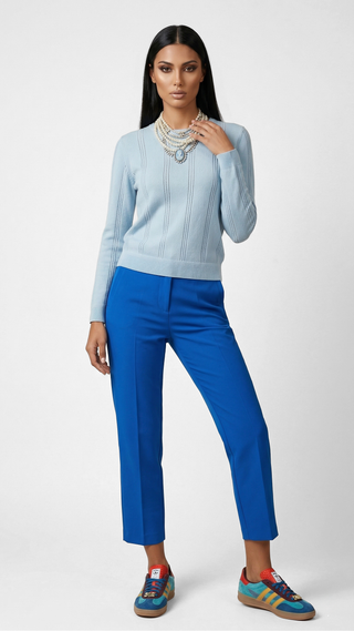 Maglia m/l WINONA a righe traforate in viscosa - immagine 7