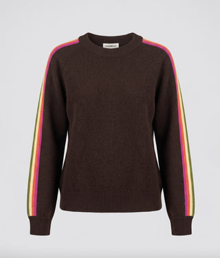 Maglione donna PIOLA in lana con bande multicolori sulle maniche