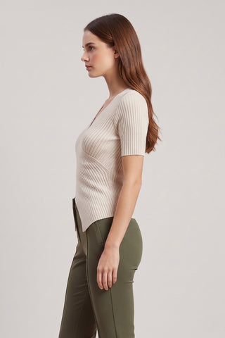 Maglia SVEVA m/m con scollo incrociato misto viscosa - immagine 3