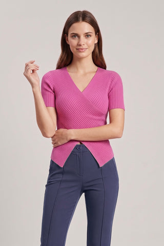 Maglia SVEVA m/m con scollo incrociato misto viscosa - immagine 6