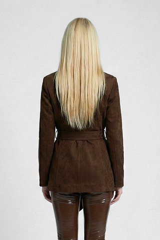 MANON suede-effect jacket with belt