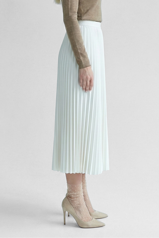 YVONNE midi pleated fabric skirt