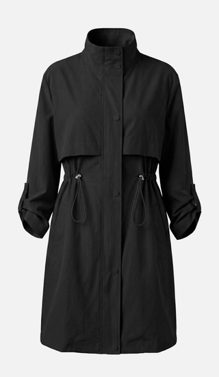 DOYET waterproof trench coat with drawstring waist and zip fastening