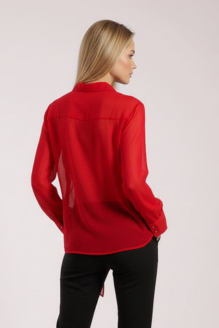 Camicia ARLES in chiffon di viscosa con nodo frontale