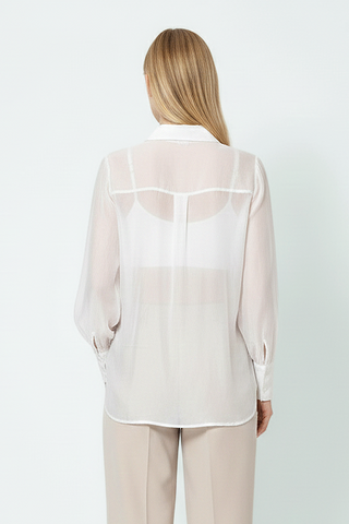 Camicia BREST m/l con applicazione fiore in tulle