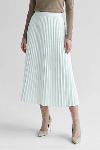 YVONNE midi pleated fabric skirt