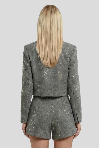 Giacca Blazer VIERZON principe di galles con micro paillettes