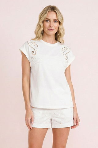 T-shirt ANTIGONE con motivi ricamati