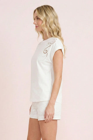 T-shirt ANTIGONE con motivi ricamati