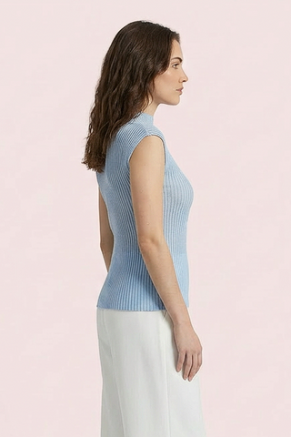 Maglia m/m JUDITH a coste larghe in tessuto lurex