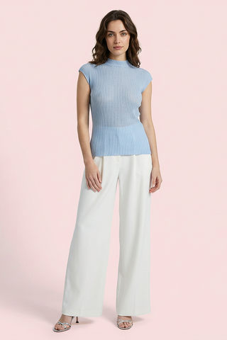 Maglia m/m JUDITH a coste larghe in tessuto lurex