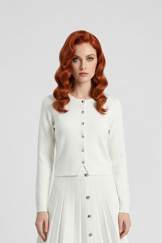 JUVINAS knitted cardigan with silver buttons