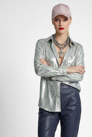 Camicia MARCELLE m/l effetto irridiscente