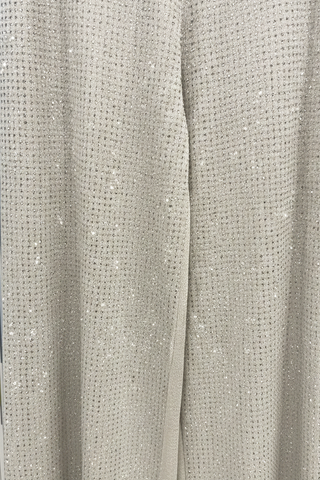 Pantaloni in maglia lurex ALLY con elastico e micro strass