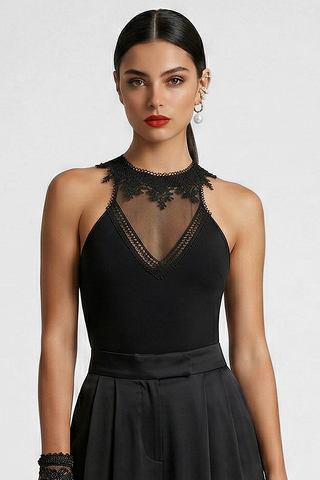 Body ISALINE in tulle e pizzo