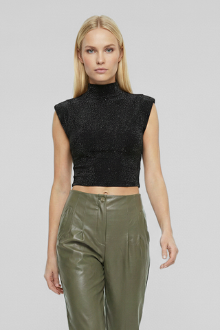 Crop Top ARANDAS con spalline e tessuto lurex