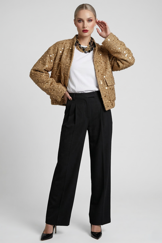 Giubbino WIDOWI Oversize  con paillettes ed elastico sul fondo