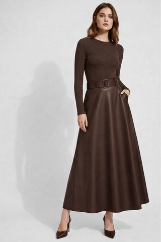 SCARLETT faux leather maxi skirt