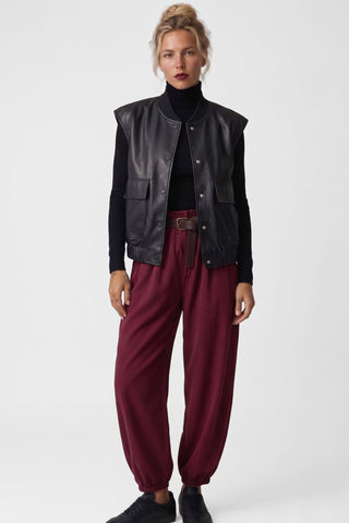 Pantalone donna KAT ampio in velluto millerighe vita alta con cintura