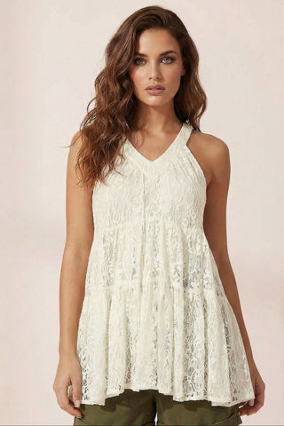 TAYLOR flared lace tunic top