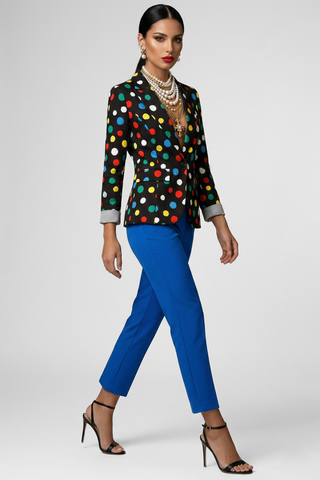 JOELLE polka dot jacket with contrasting lapels