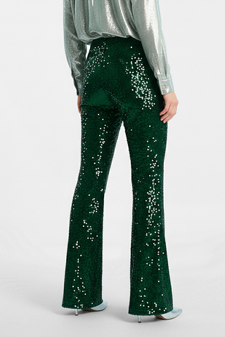 Pantaloni AMANDE in velluto e paillettes