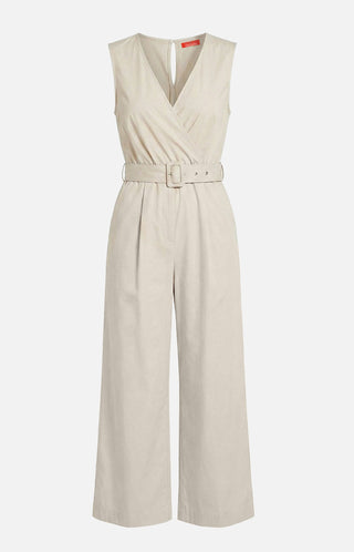 Jumpsuit CHARLIE crossover neckline with belt