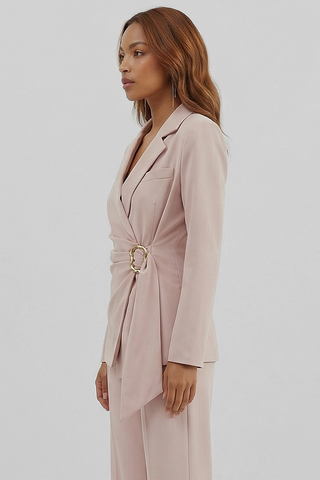 RAYA jacket with sash and jeweled buckle