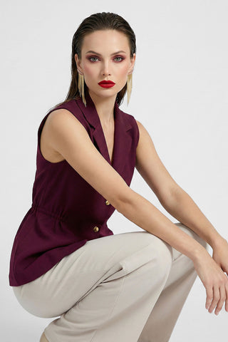 Gilet lungo EMMA con bottoni dorati
