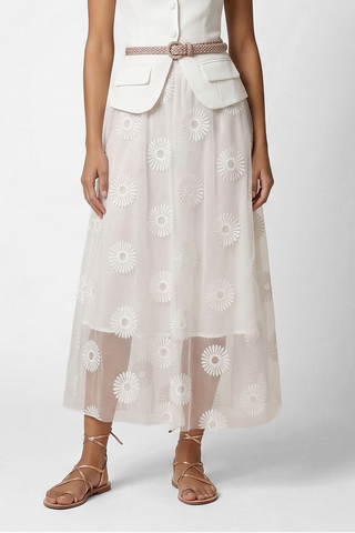 Gonna VICTORIE con applicazioni floreali