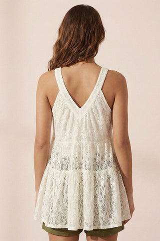 TAYLOR flared lace tunic top